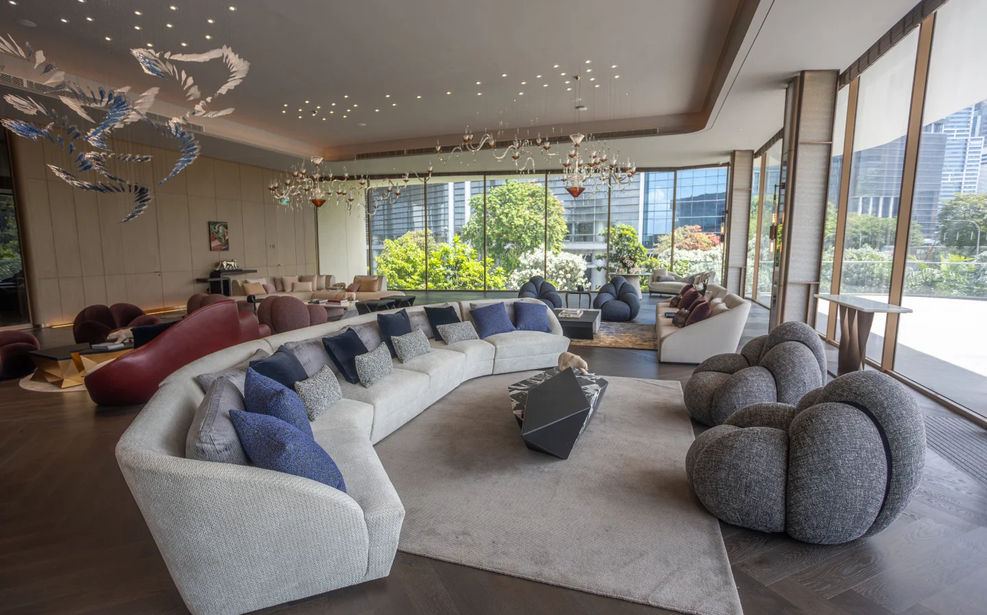 Luxury modern sofa and dining table set from Christopher Guy Noname collection