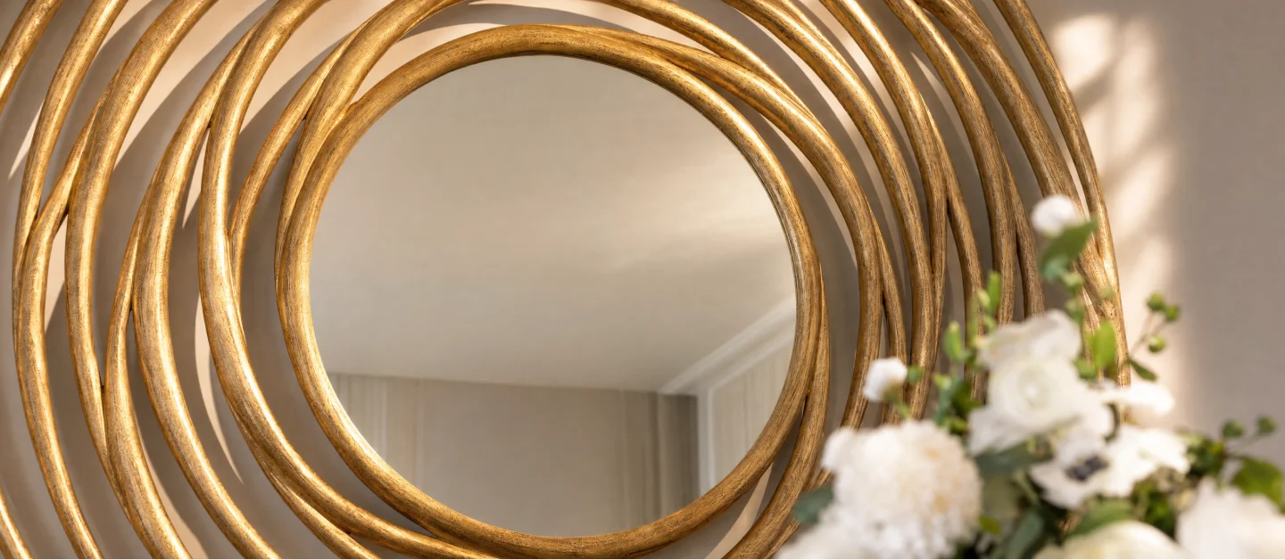 Christopher Guy Mirror, Antique, Flower