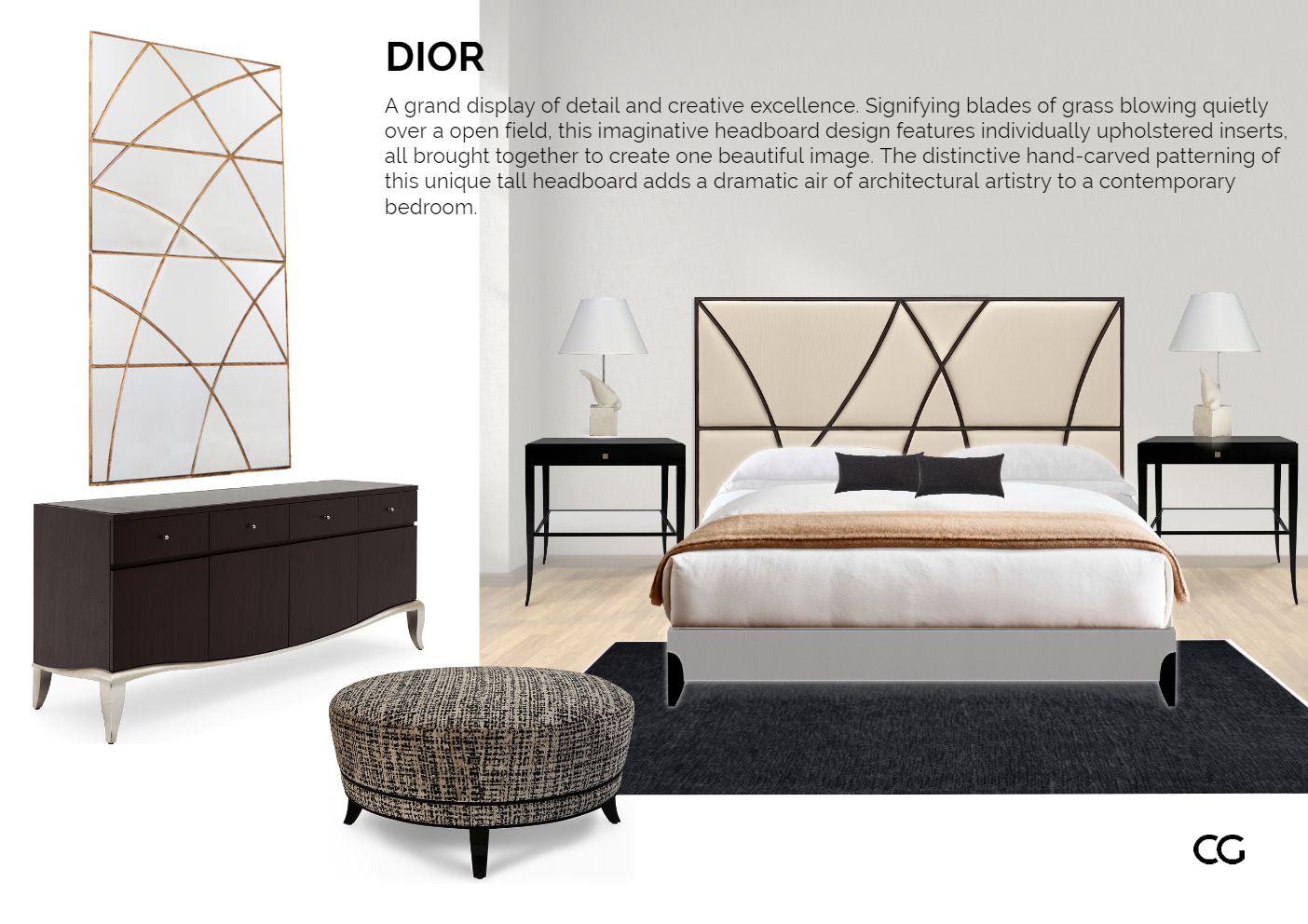 Room inspiration: Luxury Designer Retreat: Furnishings for Restful Elegance