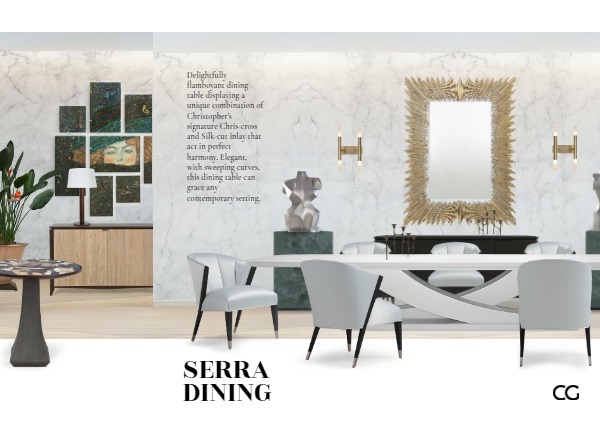 Room inspiration: Elegant Dining Ensemble: Designer Furnishings for Refined Gatherings