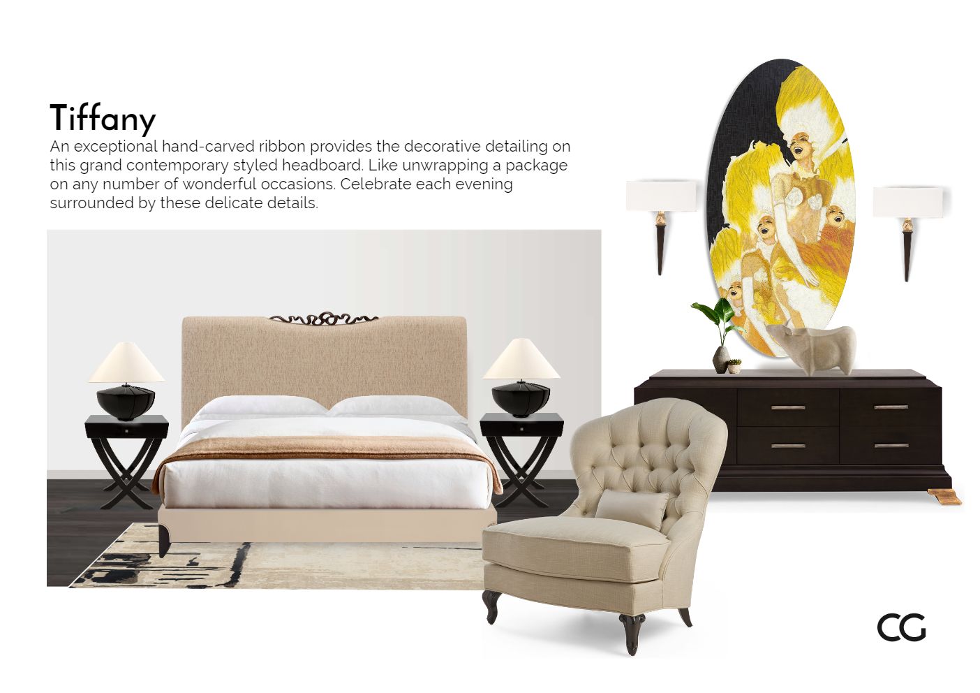 Room inspiration: Elegant Bedroom Luxe: Designer Furnishings for Regal Comfort