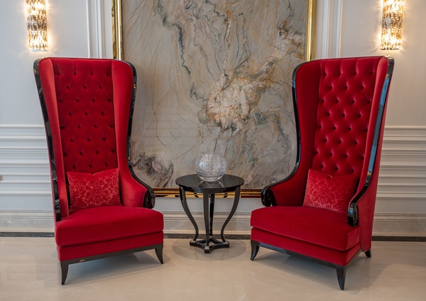 The Art of Grandeur: Majestic Wing Chair & Birkin Table